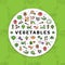 Vegetables banner Fresh vegetarian food Veggie icon. Vegetable green pattern