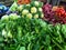 Vegetables at Berastagi traditional fruit and vegetables market