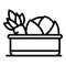 Vegetables bowl icon, outline style