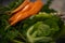 Vegetables carrot kohlrabi parsley green orange vegetables for soup