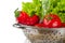 Vegetables in a colander