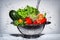 Vegetables in a colander