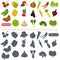 Vegetables color flat and simple icons set for web and mobile design