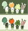 Vegetables colored cartoon