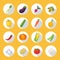Vegetables Colored Icon Flat Set