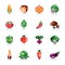 Vegetables Colorful Icons