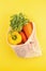 Vegetables in cotton shopping bag