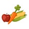 Vegetables food cellulose vector set.