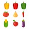 Vegetables food cellulose vector set peppers tomatoes porridge isolated healthy food concept