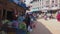 Vegetables and fruit are sold at street market.