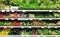Vegetables greengrocery in supermarket colors for food