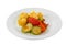 Vegetables grilled portion white isolated