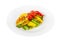 Vegetables grilled portion white isolated