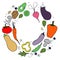 Vegetables. Healthy nutrition flat hand drawn illustration.