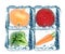 Vegetables in the ice cube