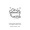 vegetables icon vector from global health care collection. Thin line vegetables outline icon vector illustration. Outline, thin