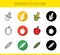 Vegetables icons set