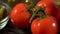 Vegetables ingridients for salad on rustic wooden background.