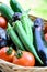 Vegetables just harvested in basket