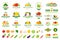 Vegetables Logos, Labels, Vegetables Icons and Design Elements