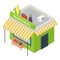 Vegetables market icon, isometric style