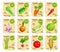 Vegetables price cards farm organic vector set