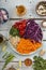Vegetables, salad, colorful rainbow, bowl, veggie kabobs, foods, stir fry, healthy