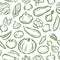 Vegetables seamless background, pattern. Agriculture, natural food, farming vector