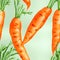 Vegetables seamless pattern, Carrots watercolor paint