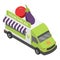 Vegetables shop truck icon, isometric style