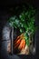 Vegetables for soup. Preparation for grilled vegetables in baking plate