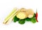 Vegetables tom yam leaves camphor lime stick lemongrass and galangal, exotic dish