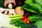 Vegetables Tomato, Pepper, Mushroom, Cucumbers, Radic, Fennel an