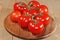 Vegetables, tomatoes, wooden chopping board