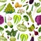 Vegetables vegetarian vector seamless pattern