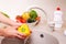 Vegetables washing in a kitchen