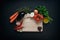 Vegetables on wooden background, Close up board cooking wood more vegetable