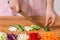 Vegetables on a wooden board healthy concept