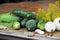 Vegetables on wooden desk, homemade pickles