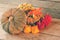 vegetables on a wooden table