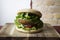 Vegetarian burger made with a mixture of vegetables and products such as tofu or seitan.