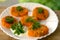 Vegetarian Carrot cutlets with herbs