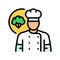 vegetarian chef restaurant color icon  illustration