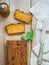 Vegetarian chickpea pate on a rustic table