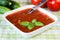 Vegetarian cold tomato soup gazpacho