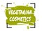 Vegetarian cosmetics hand drawn isolated label