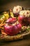 Vegetarian Couscous Stuffed Red Onions on Platter