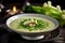 Vegetarian cream soup with celery and spicy herbs, AI Generated