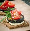 Vegetarian Diet Crispbread sandwiches