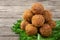 Vegetarian dish - falafel balls from spiced chickpeas